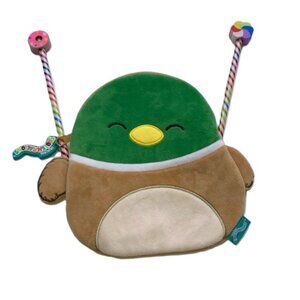 SQUISHMALLOW Avery the Mallard Duck Back to School Zip Pouch & Pencils 9 x 8 in